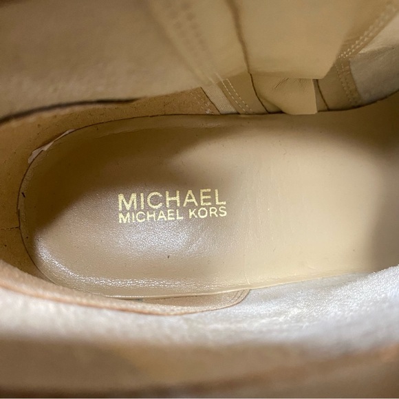 Michael Kors Jilly Brown Pebbled Faux Leather Bootie 9 1/2 M - Picture 12 of 14